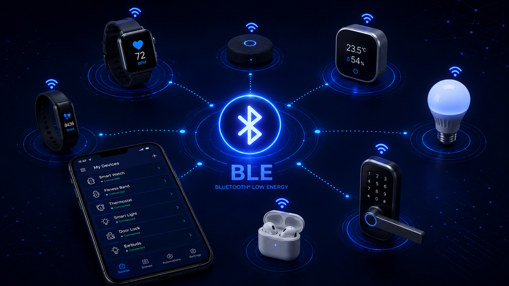 Connected devices and intelligent mobile ecosystem background
